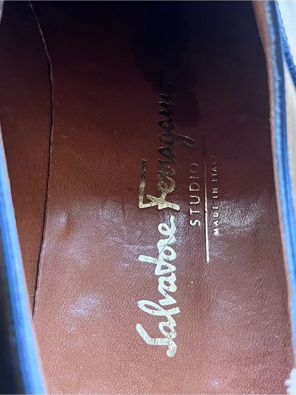 Salvatore Ferragamo Black Leather Cap-Toe Oxfords
